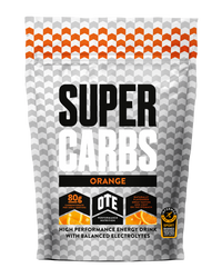 Super Carbs Orange high performance energy drink package on a white background