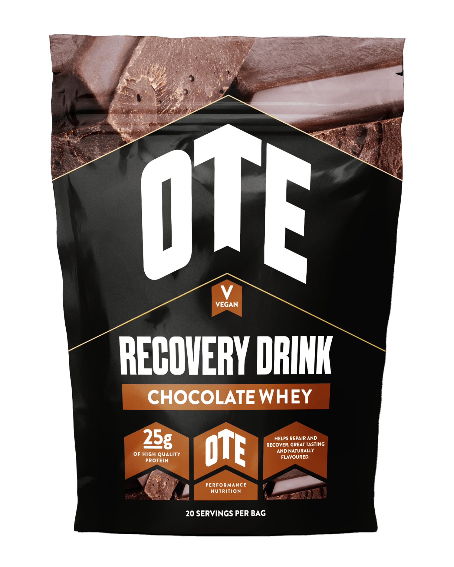 Recovery Drink Chocolate Whey - Chocolate flavor protein powder by OTE